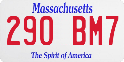MA license plate 290BM7