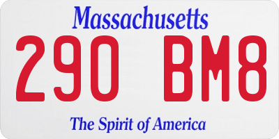 MA license plate 290BM8