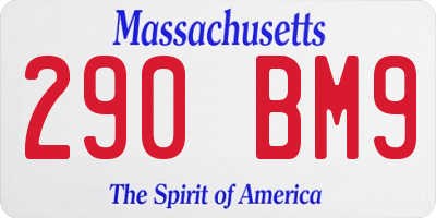 MA license plate 290BM9