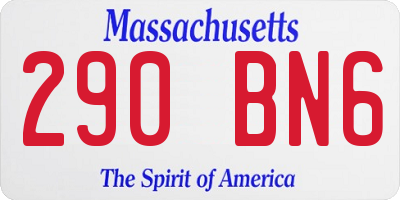 MA license plate 290BN6