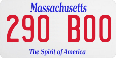 MA license plate 290BO0