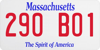 MA license plate 290BO1