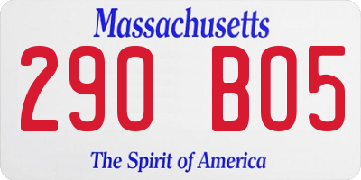 MA license plate 290BO5
