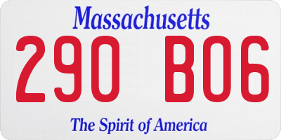 MA license plate 290BO6