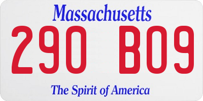 MA license plate 290BO9