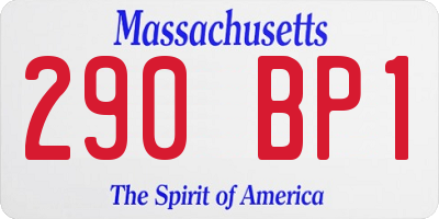 MA license plate 290BP1