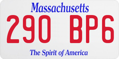 MA license plate 290BP6