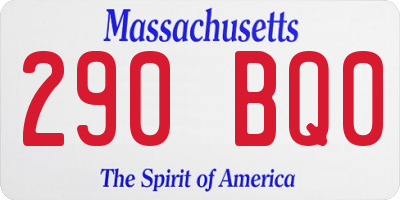 MA license plate 290BQ0