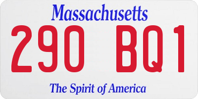 MA license plate 290BQ1