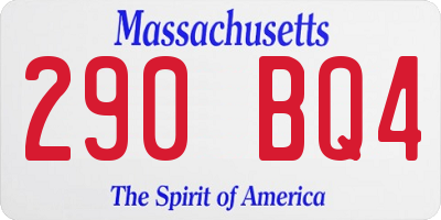 MA license plate 290BQ4