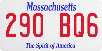 MA license plate 290BQ6
