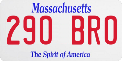 MA license plate 290BR0