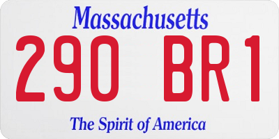 MA license plate 290BR1