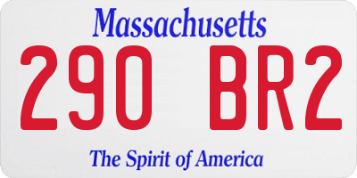 MA license plate 290BR2