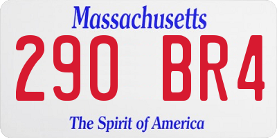 MA license plate 290BR4