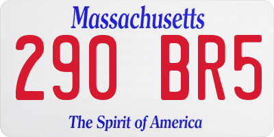 MA license plate 290BR5