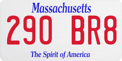 MA license plate 290BR8