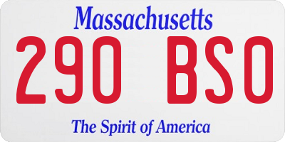 MA license plate 290BS0