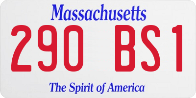 MA license plate 290BS1