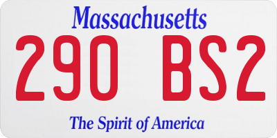 MA license plate 290BS2
