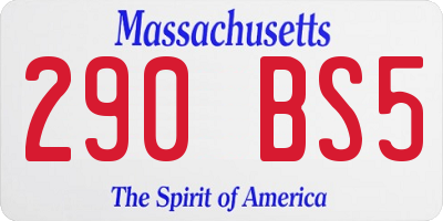 MA license plate 290BS5