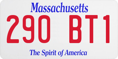 MA license plate 290BT1