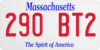 MA license plate 290BT2