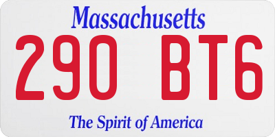 MA license plate 290BT6