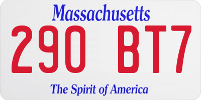 MA license plate 290BT7
