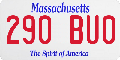 MA license plate 290BU0