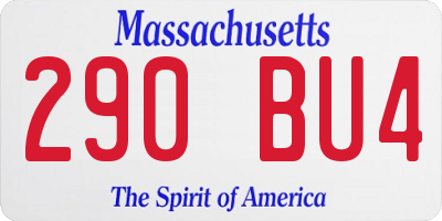 MA license plate 290BU4