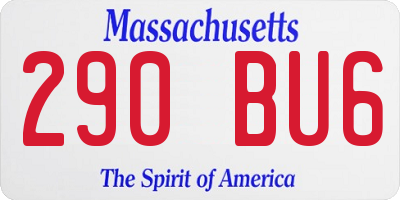 MA license plate 290BU6