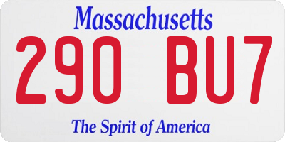 MA license plate 290BU7