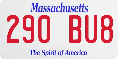 MA license plate 290BU8