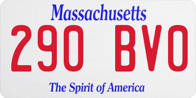 MA license plate 290BV0