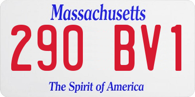 MA license plate 290BV1