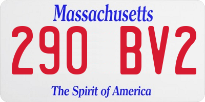 MA license plate 290BV2