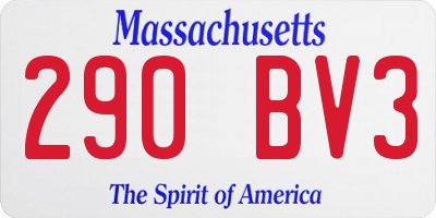 MA license plate 290BV3