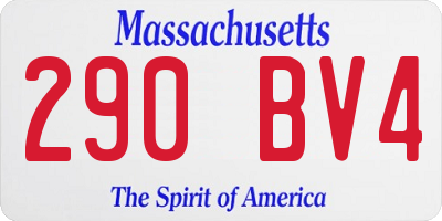 MA license plate 290BV4