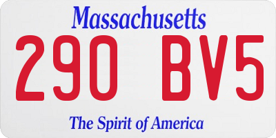 MA license plate 290BV5