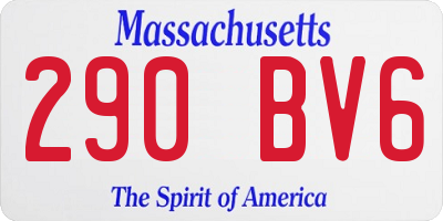 MA license plate 290BV6