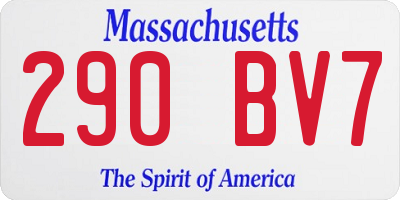 MA license plate 290BV7