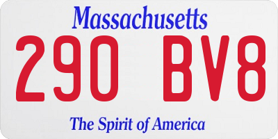 MA license plate 290BV8