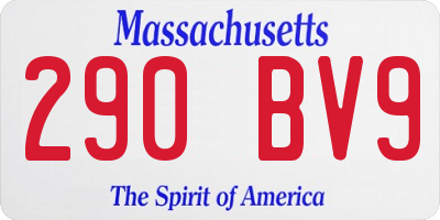 MA license plate 290BV9