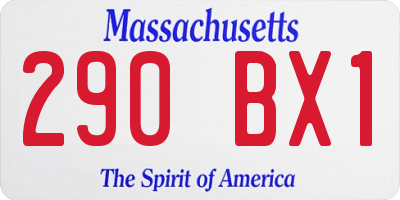 MA license plate 290BX1