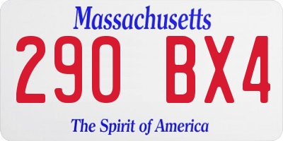 MA license plate 290BX4