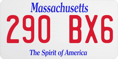 MA license plate 290BX6