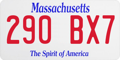 MA license plate 290BX7