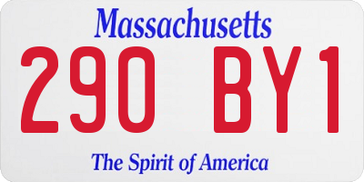 MA license plate 290BY1