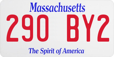 MA license plate 290BY2